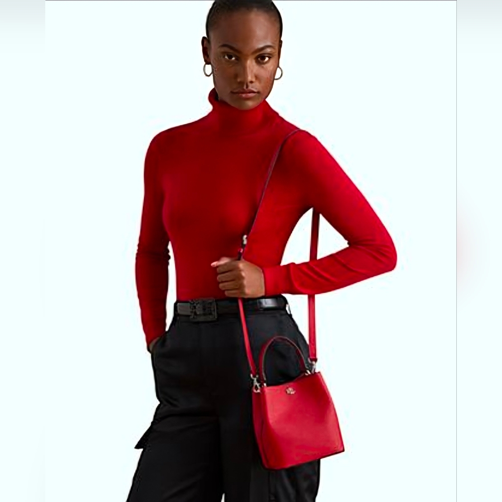 ❤️ Lauren Ralph Lauren Leather Reese Bucket Bag NWT